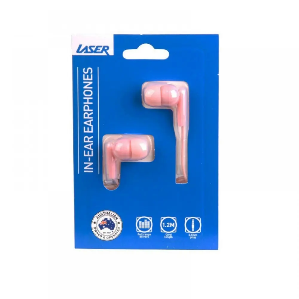 Laser Wired 3.5mm Silicone Earbuds Headphones 1.2m For Smartphones Rose Quartz