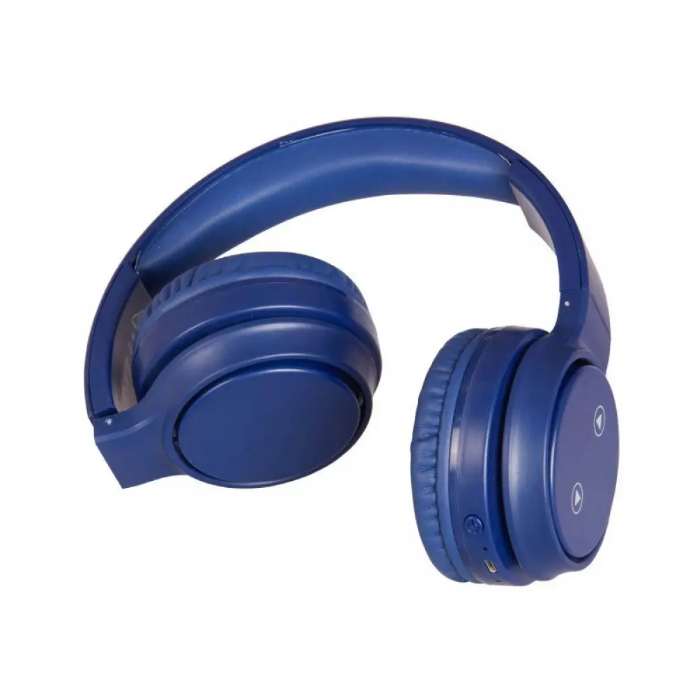 Laser Foldable Wireless Bluetooth Headphones Over-Ear Headset w/ Mic Navy Blue