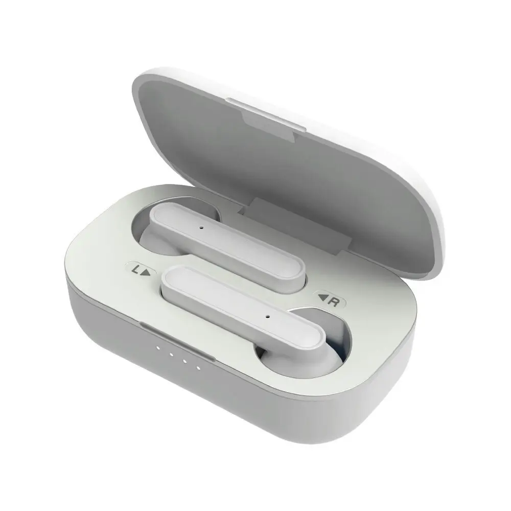 Laser Bluetooth TWS Earphones w/ Wireless Charging Case In-Ear Earbuds White