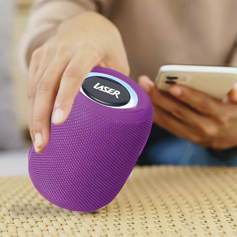 Laser Portable Mini Fabric Wireless Bluetooth Speaker Audio/Music TWS Purple