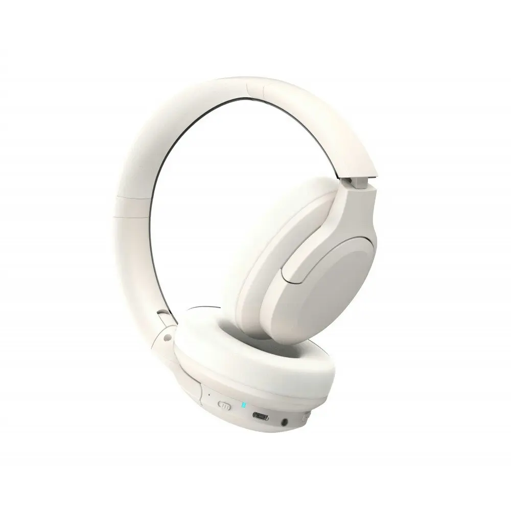 Laser ANC Wireless Bluetooth Over-Ear Headphones Headset w/ Microphone White