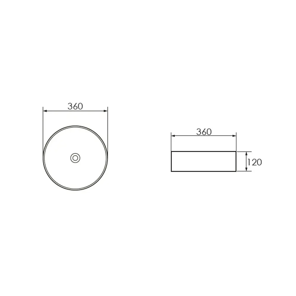 Haven Home Round Vitreous China Bathroom Sit-On Basin Matte White Finish