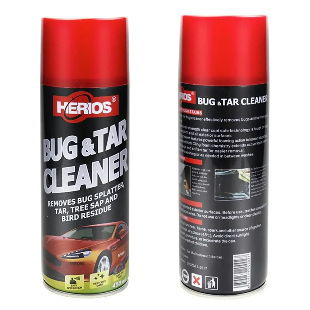 3PK Herios 450ml Bug & Tar Residue Car/Auto Odour/Grease Dirt Cleaner/Remover