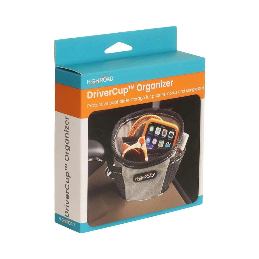 High Road Polyester Driver Cup Organiser Travel Storage Pouch w/Mesh Pocket Grey