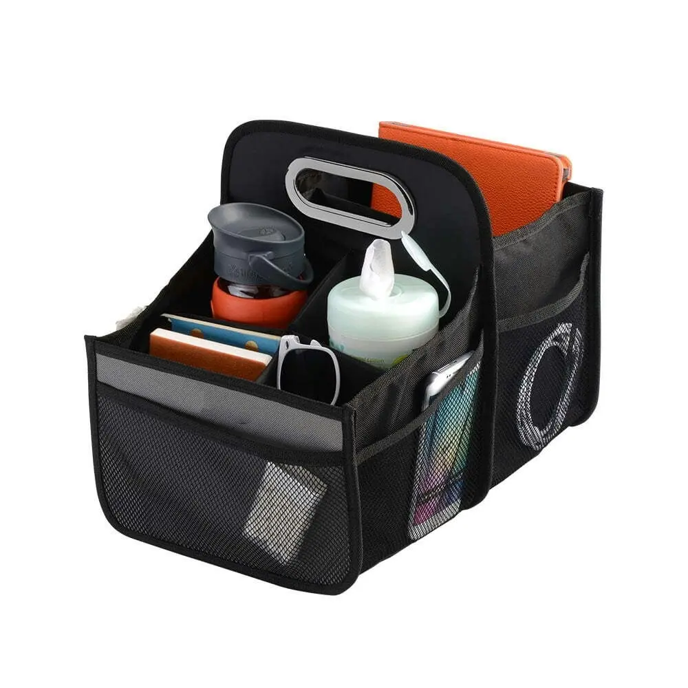 High Road Portable Seat Caddy Organiser Travel Storage w/ Carry Handle Black