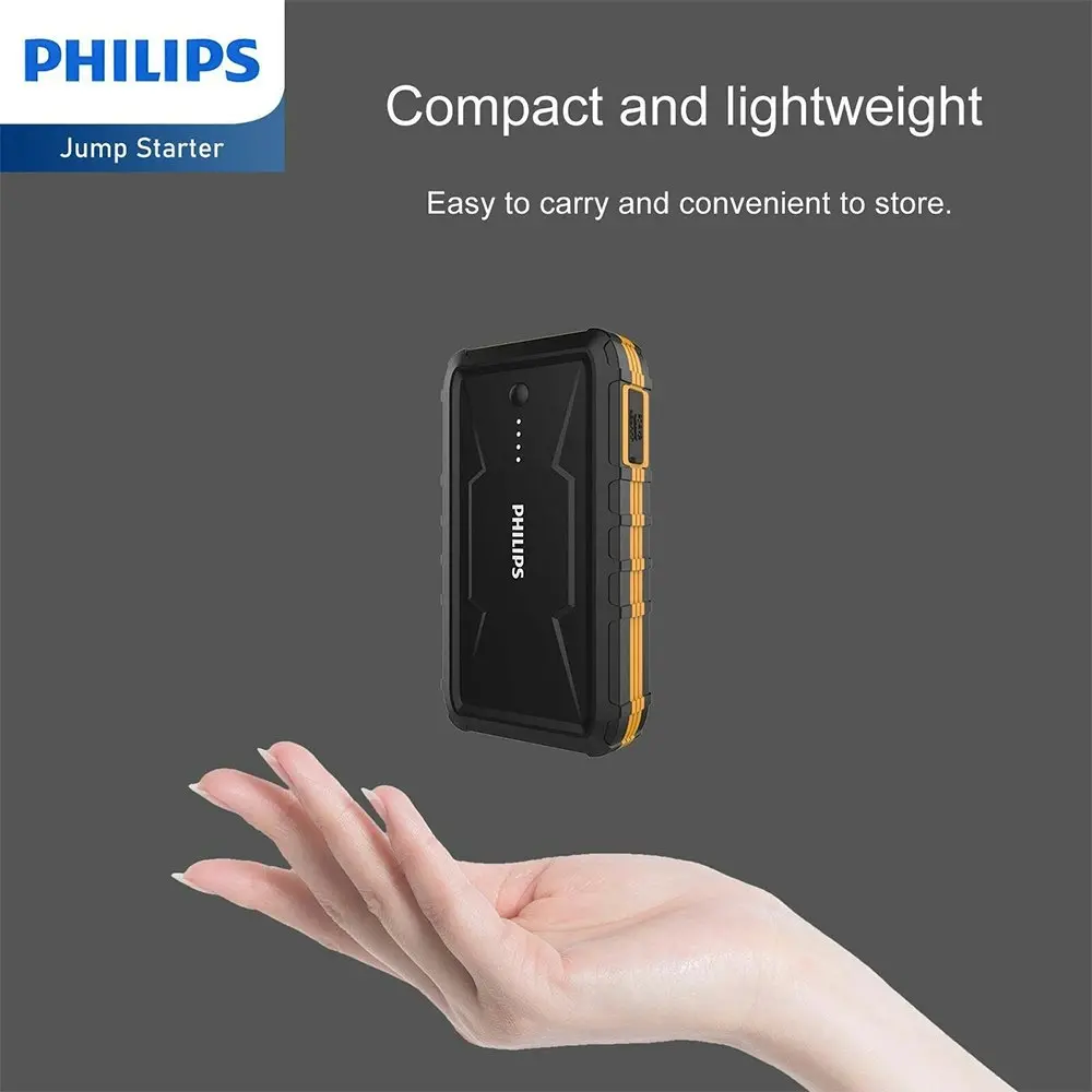 Philips 12000mAh Portable Emergency Car Battery Jump Starter For 12V Vehicle BLK