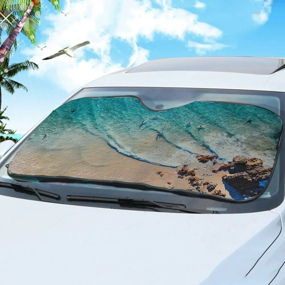 Good Vibes 140cm Destination Car Sun Shade Windshield Visor Foldable Cover Byron