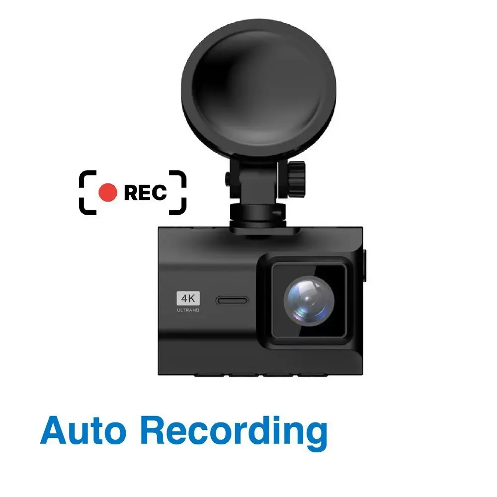 Laser UHD 2.0'' 4K Video Recording/Auto Record Car Dash Camera w/ Mic Black