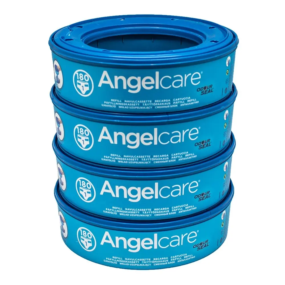 Angelcare 4PK Baby Nappy Diaper Disposal Cassete Refills for Disposal System Bin