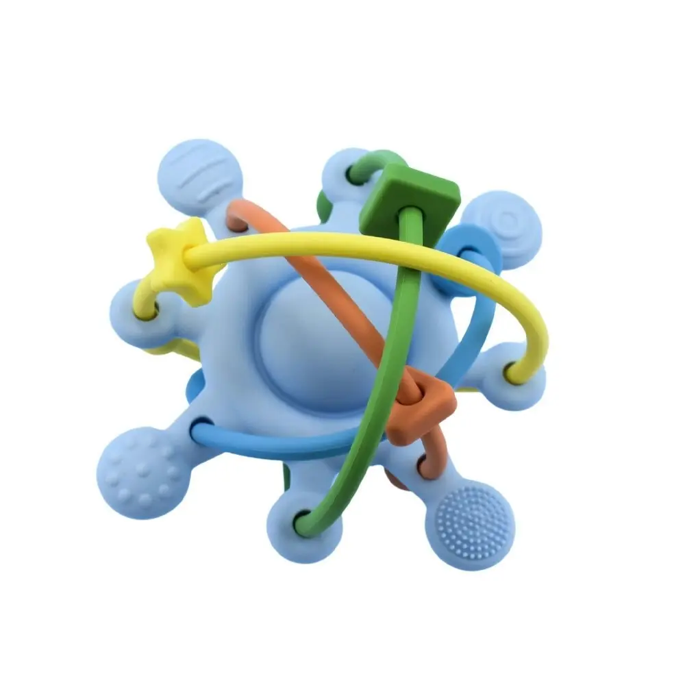 2x Koala Dream Kids/Childrens Silicone Sensory Space Rattle Teether Blue 4M+