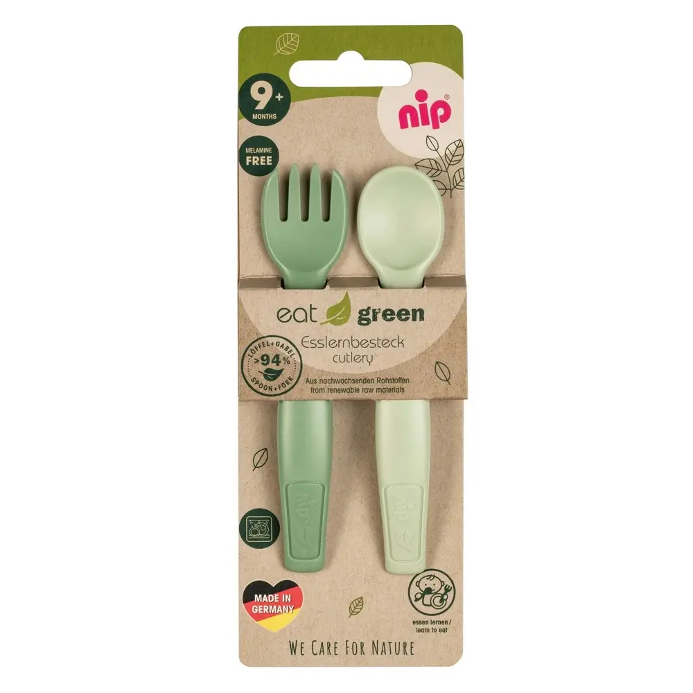 4pc Nip Baby/Infant Eat Green Cutlery/Utensil Tableware Feeding Set Green 9m+