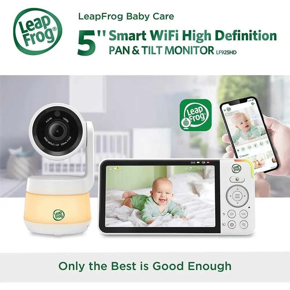 LeapFrog LF925HD 5in Wifi HD Video/Audio Camera Pan/Tilt Baby Monitor 360 Degree