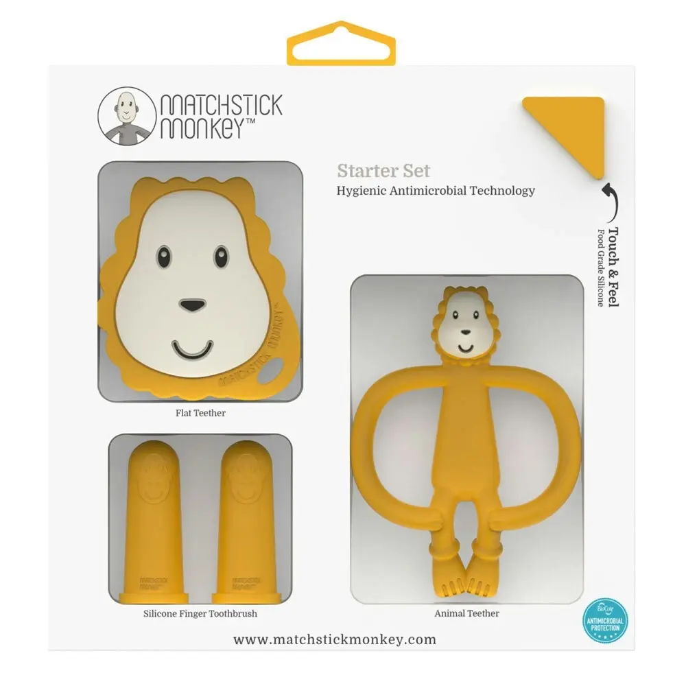 Matchstick Monkey Teething Starter Set Baby/Child Silicone Teether 3m+ Ludo Lion