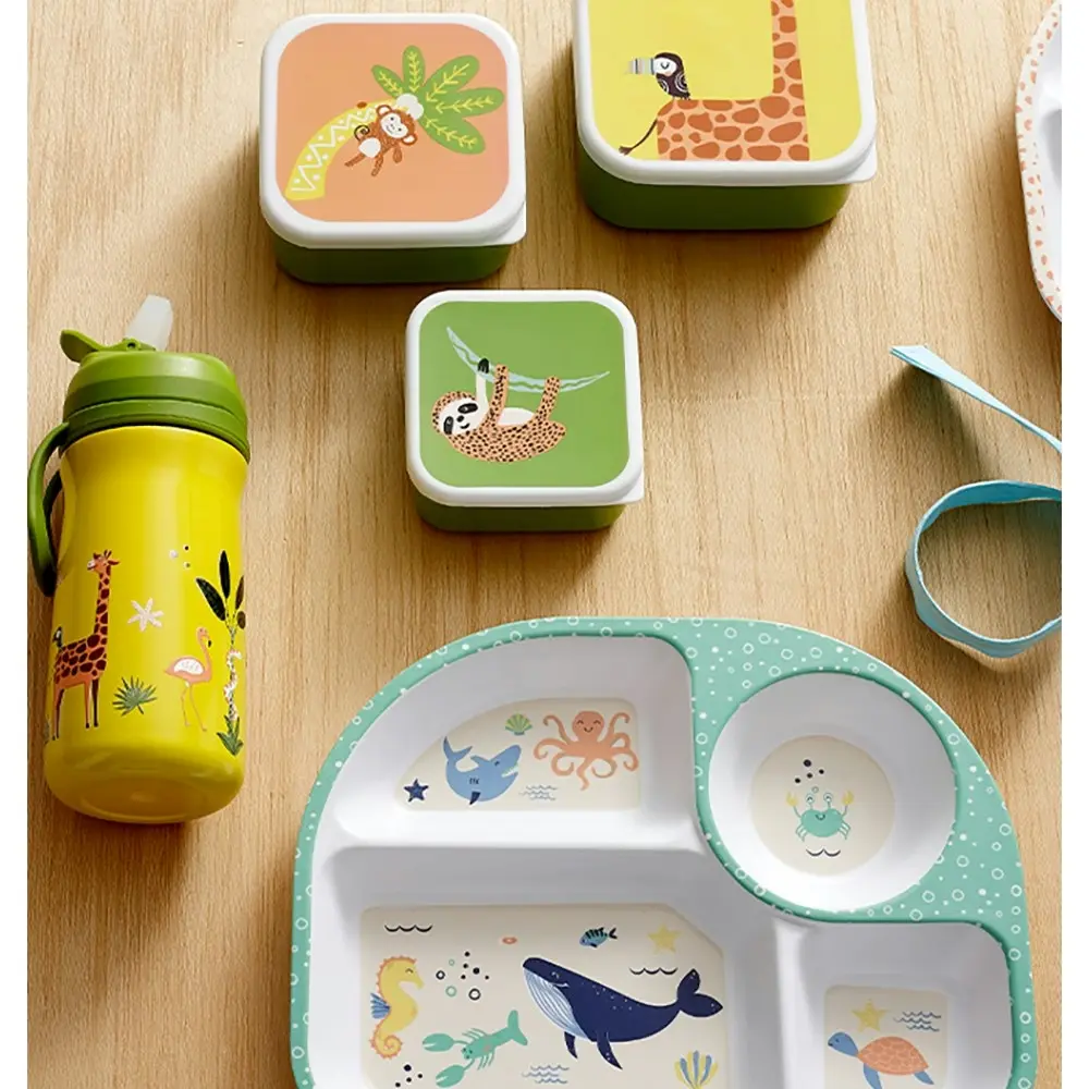 Ladelle 27cm Ocean Melamine Divided Food Tray Kids/Children Feeding Plate Green