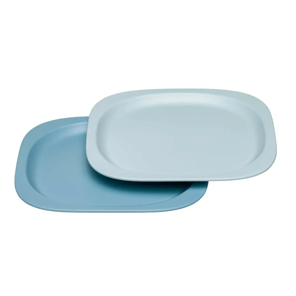 2pc Nip Eat Green Kinderteller BPA/PVC Free Infant/Baby Food Plate/Dish Blue 4m+