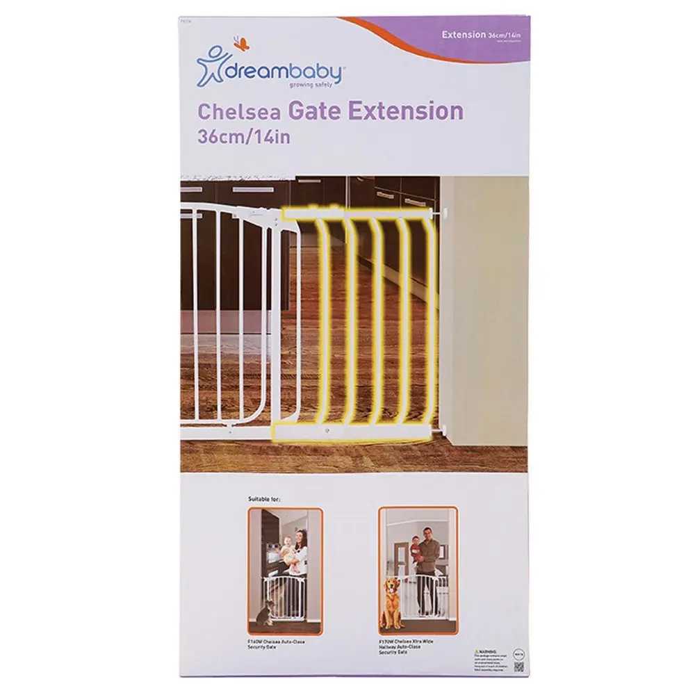 dreambaby 36cm Chelsea Extension For Baby/Kids Safety Gate Protection White