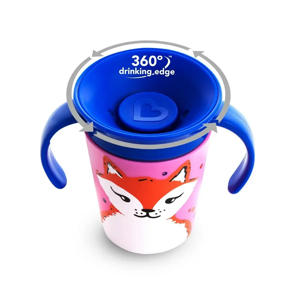 Munchkin 177ml Miracle 360° Wild Love Trainer Drink Cup Baby/Toddler 6m+ Assort