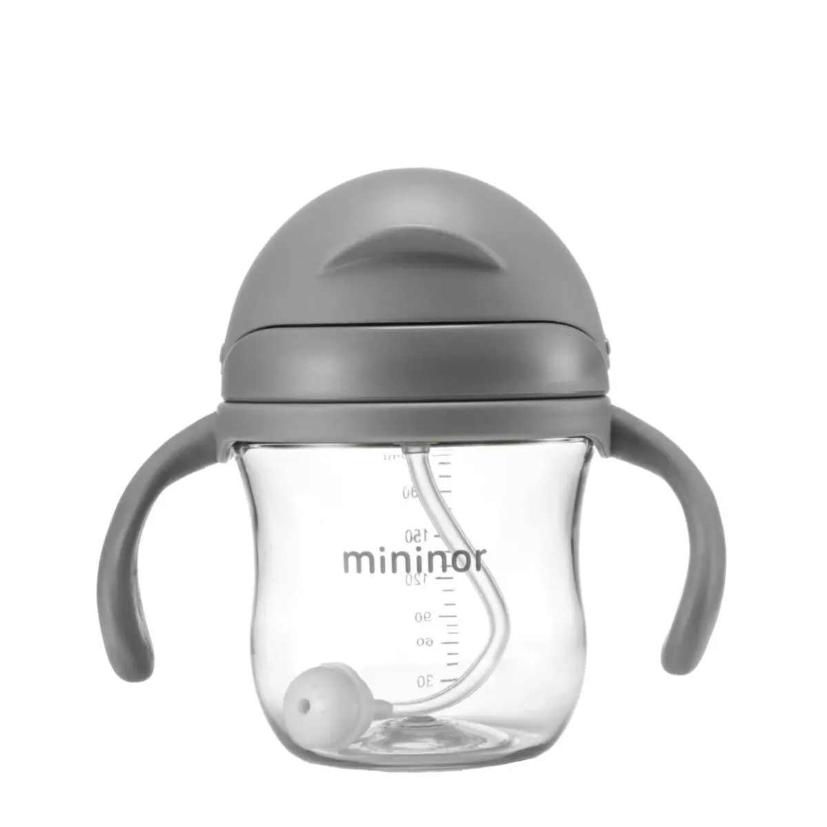 Mininor Baby/Infant 220ml Tritan Straw Bottle Water/Juice Drink Cup Seal Grey