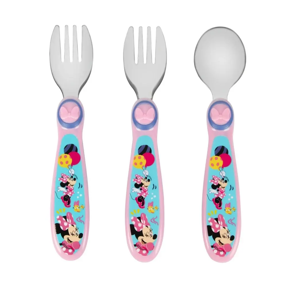 6pc Disney Junior Minnie Mouse Flatware Stainless Steel Children's Utensils 9m+