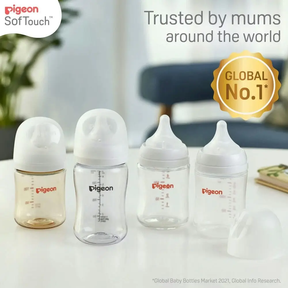 PIGEON Softouch lll Drinking/Feeding Bottle PPSU Anti-Colic 240ml Baby 3m+