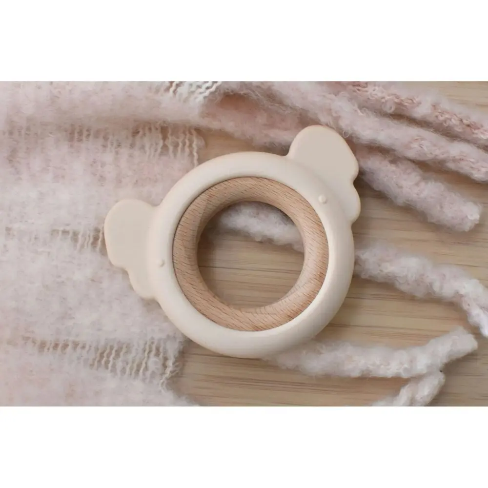 2x Koala Dream Silicone/Wooden Koala Baby/Toddler Chew Teether Toy Pink 4m+