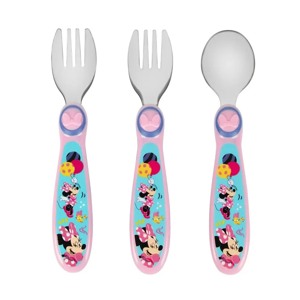 6pc The First years Minnie Sculpted Flatware Stainless Steel Infant Baby Spoons