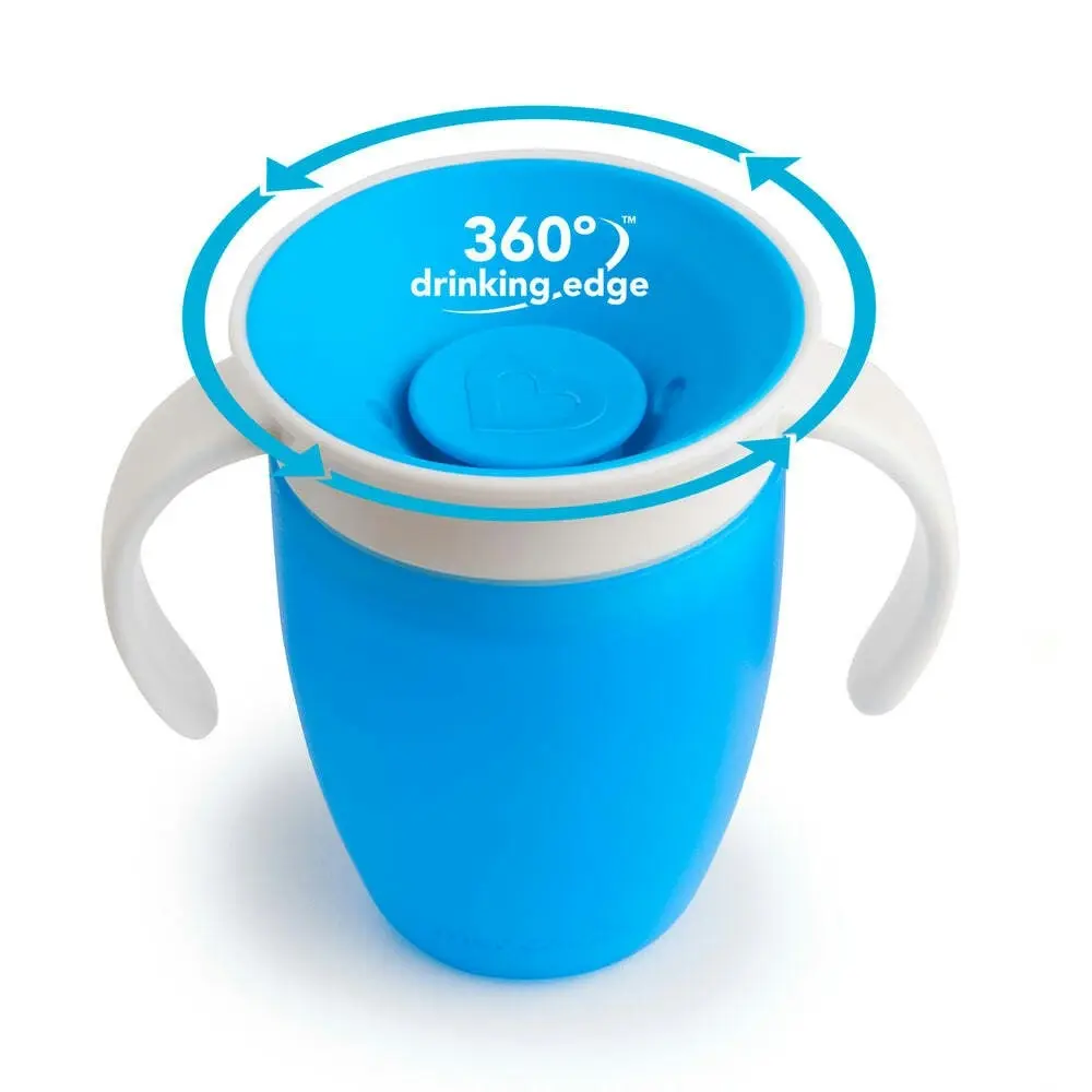 Munchkin 7oz/200ml Miracle 360° Baby/Toddler Anti-Spill Trainer Cup (Blue) 6M+