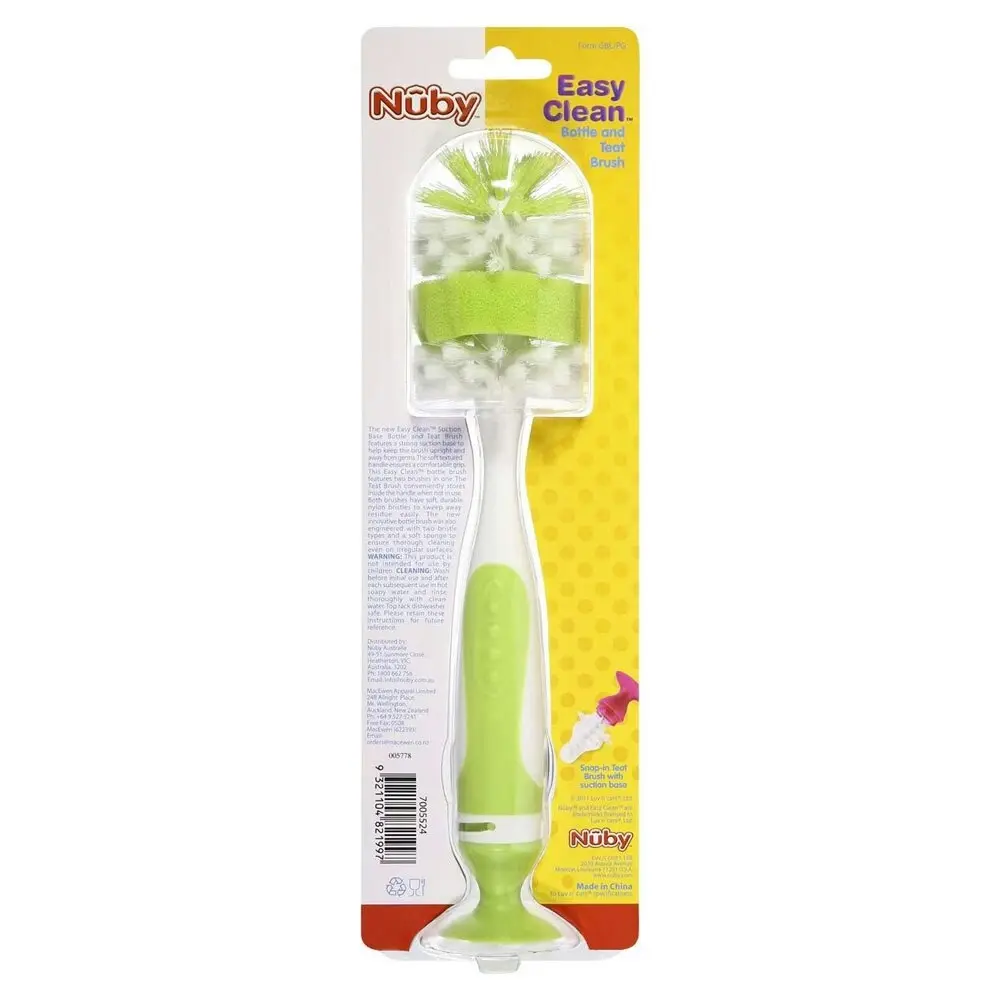 Nuby Easy Clean Bottle and Teat Suction Cleaning Scrubing Brush Assorted