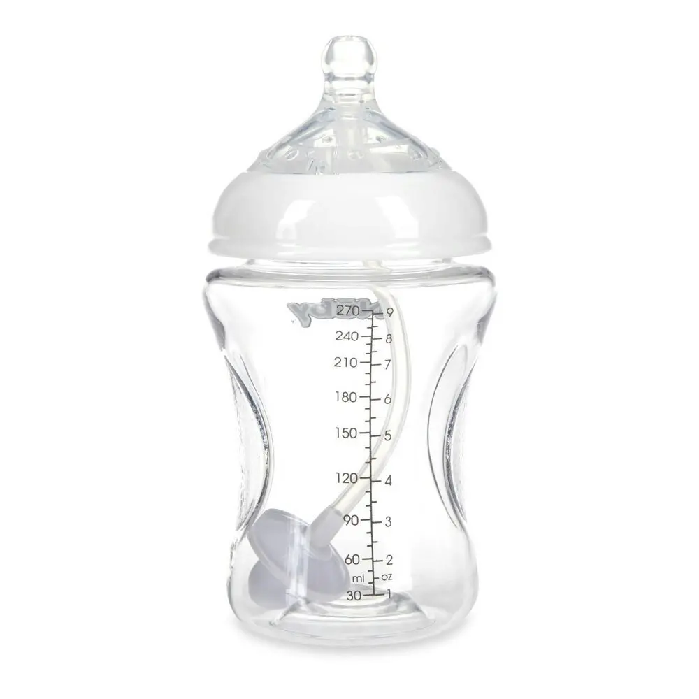 2x Nuby Tritan Baby Anti-Colic Clear Drinking Bottle w/ 360 Weighted Straw 270ml