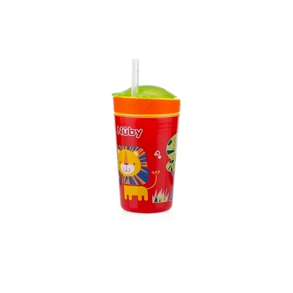 2x Nuby 2-in-1 Snack and Sip Drinking Cup w/ Container 270ml 6m+ Assorted