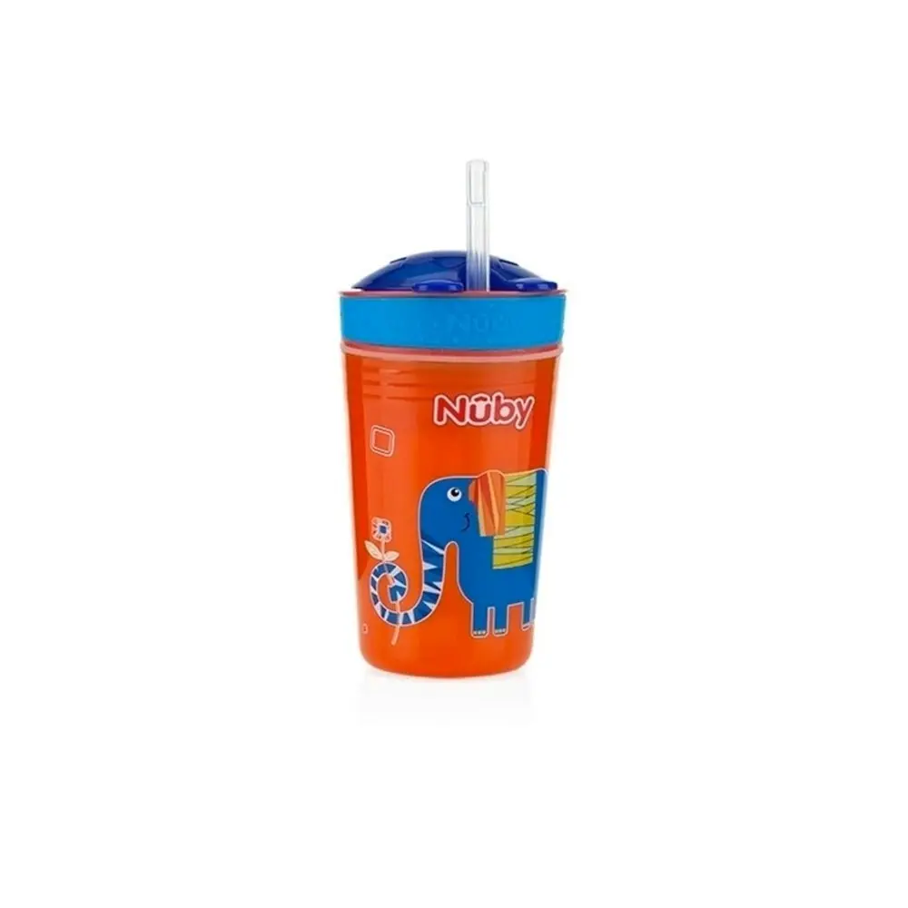 2x Nuby 2-in-1 Snack and Sip Drinking Cup w/ Container 270ml 6m+ Assorted