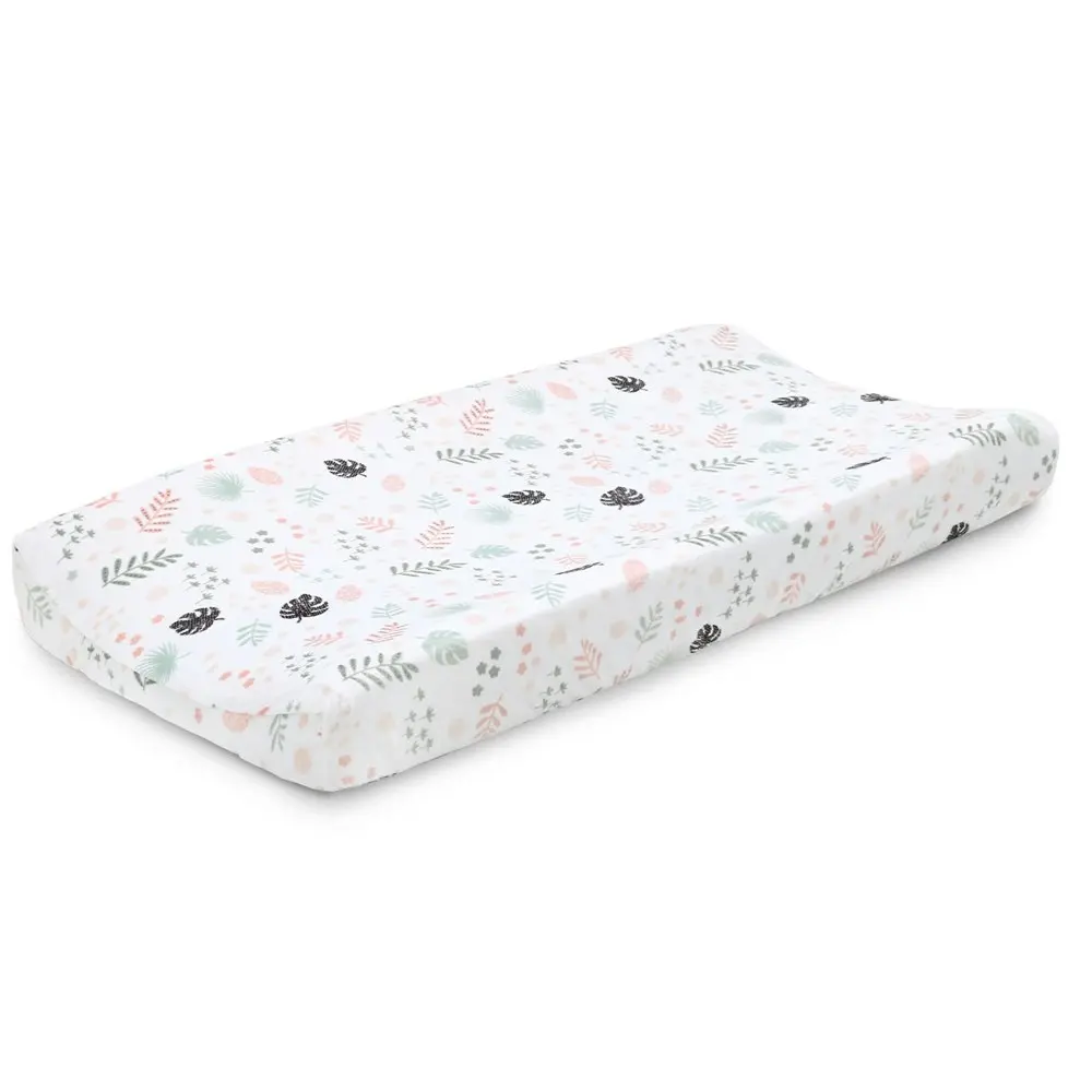 2x Little Haven Infant Polyester Changing Pad Cover/Sleeve Botanical Leaf 81cm