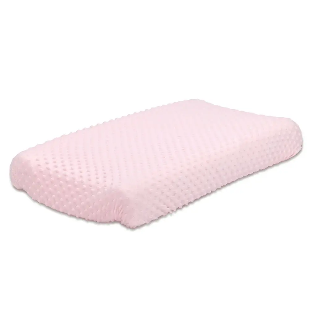 2x Little Haven Infant Polyester Changing Pad Cover Sleeve Dot Velour 81cm Pink