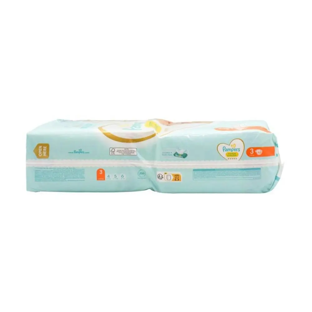 2x 52pc Pampers Absorbent Childrens Nappies Premium Protection Size 3 6-10kg