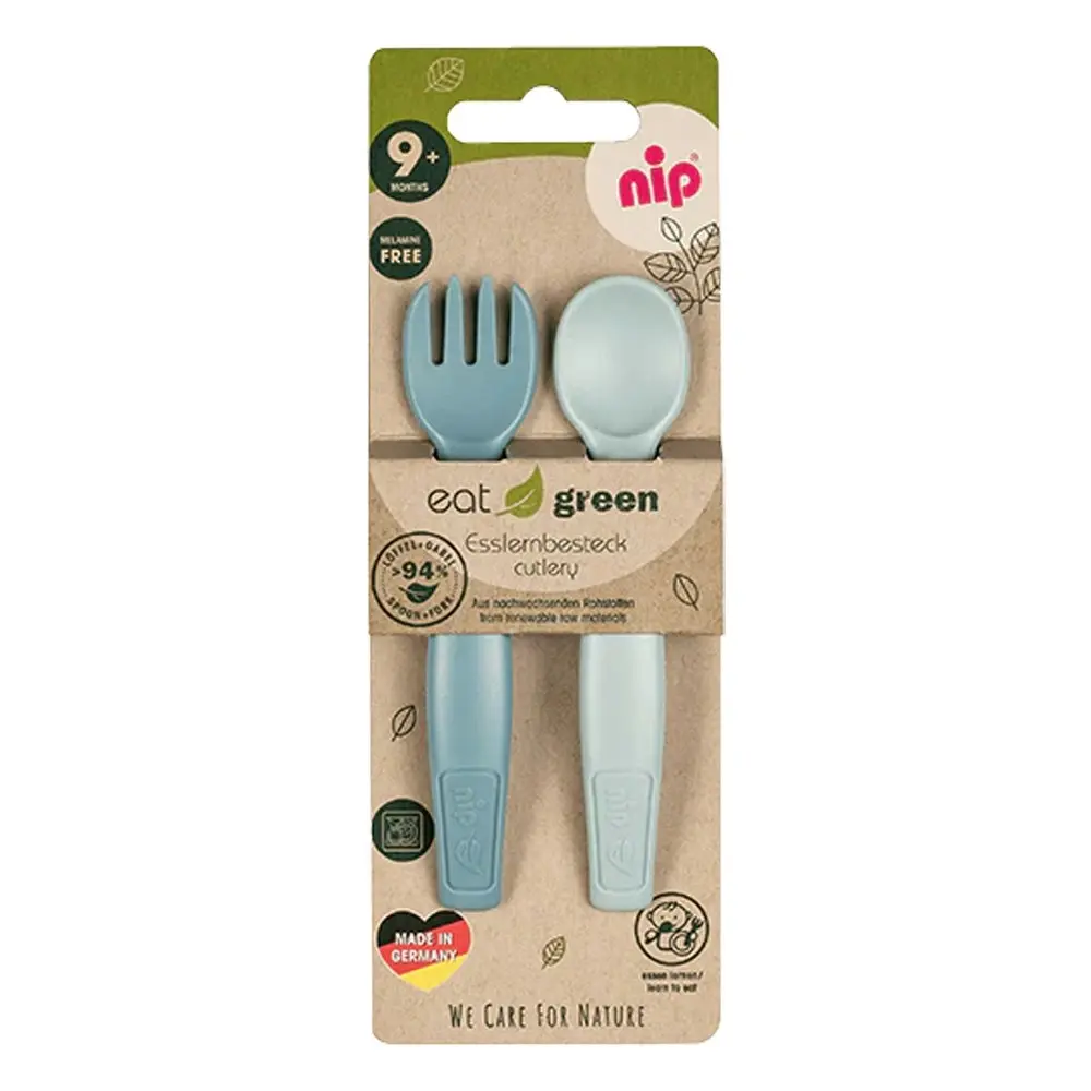 4pc Nip Baby/Infant Eat Green Cutlery/Utensil Tableware Feeding Set Blue 9m+