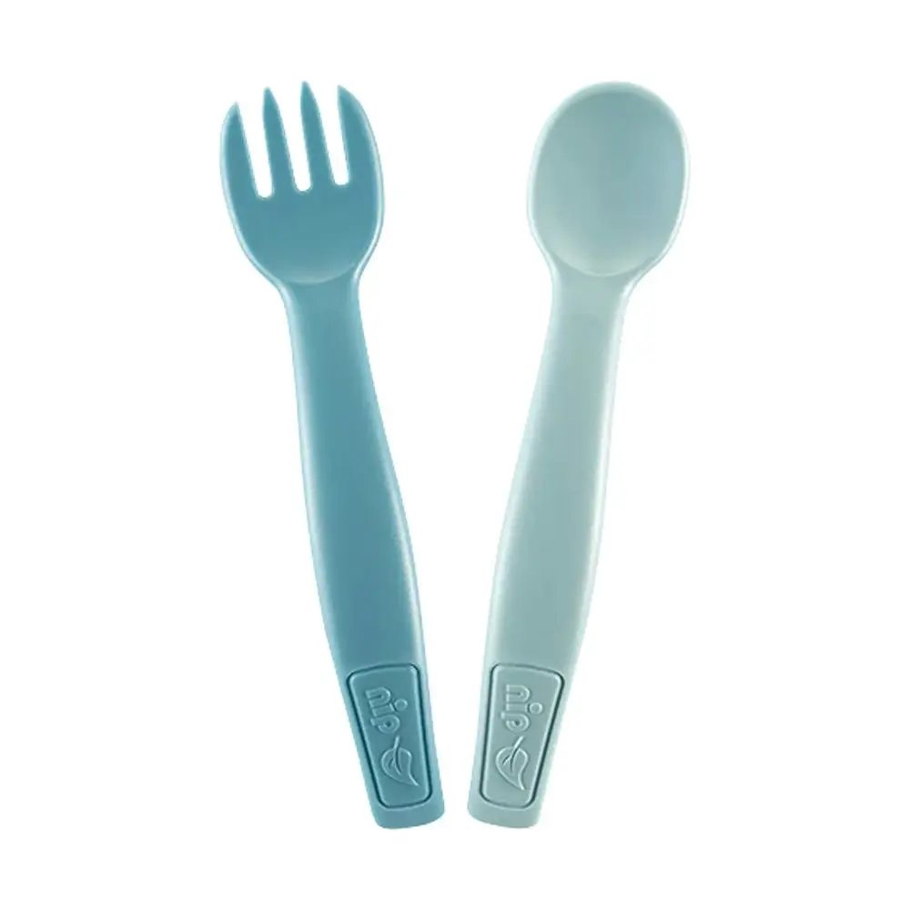 4pc Nip Baby/Infant Eat Green Cutlery/Utensil Tableware Feeding Set Blue 9m+