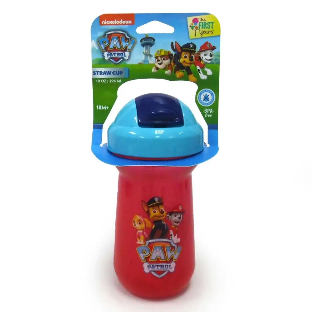 1pc The First years Flip Top Straw Cup Baby/Toddler 18m+ Water Bottle Paw Patrol