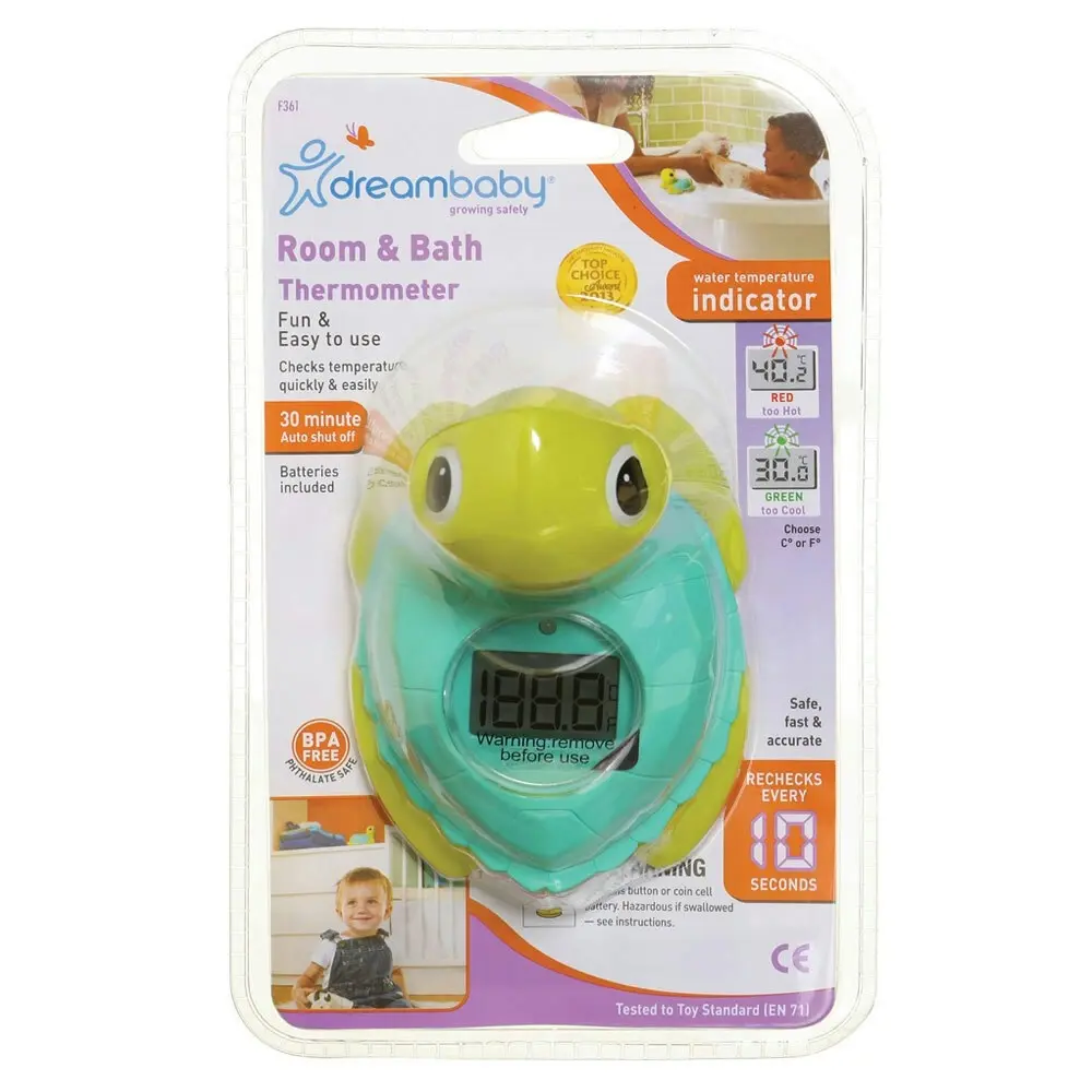 dreambaby Room & Bath 10cm Thermometer Turtle Water Temperature Baby 6m+ Fun Toy