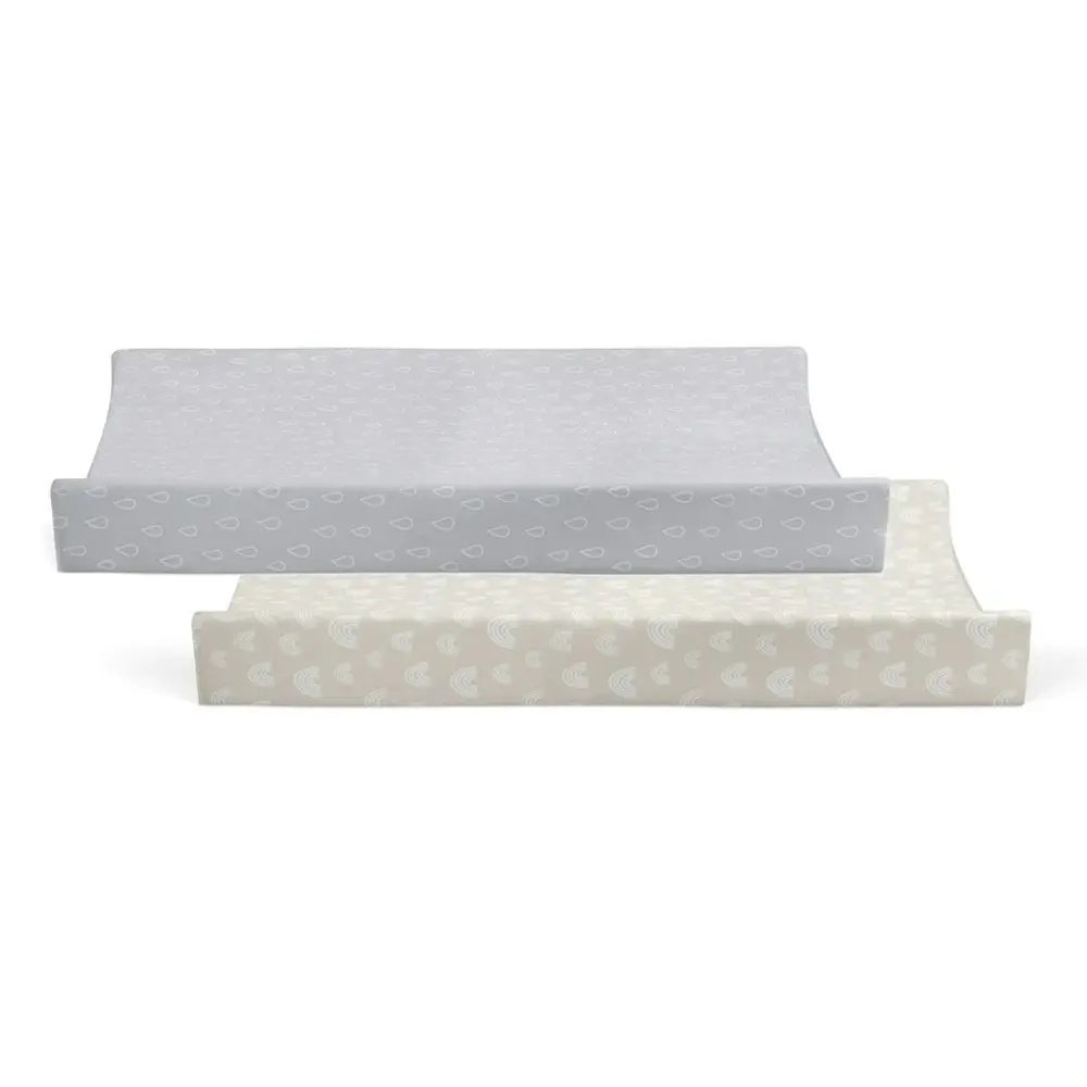 2PK Bubba Blue 48x82cm Nordic Waterproof Change Mat Cover Baby 0-12m Grey/Sand