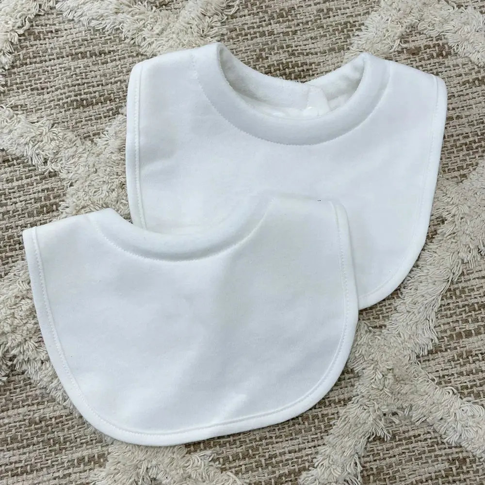 2PK Bubba Blue 21x24cm Organic Cotton Dribble Bibs Baby Feeding 0-12m Off White