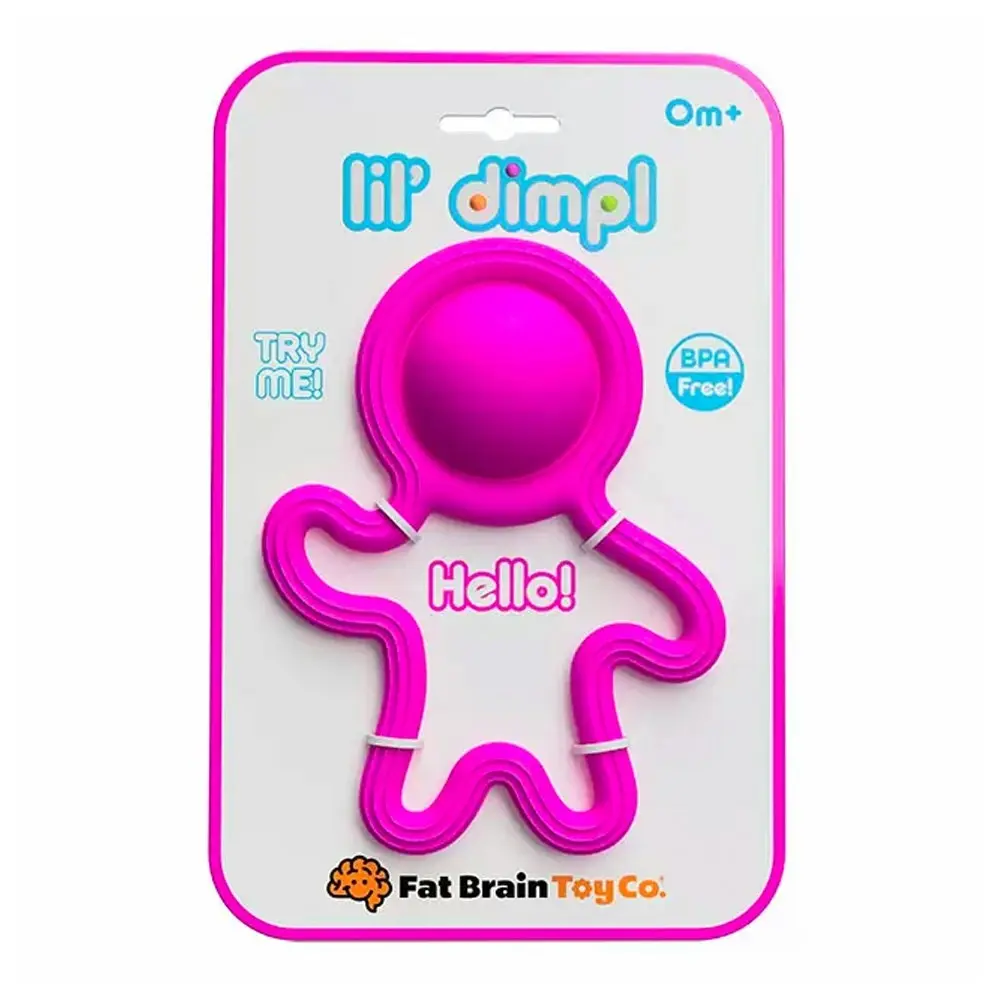 Fat Brain Toy Co. Lil Dimpl Kids Silicone Teether Toy Pink 14cm BPA-Free 0m+