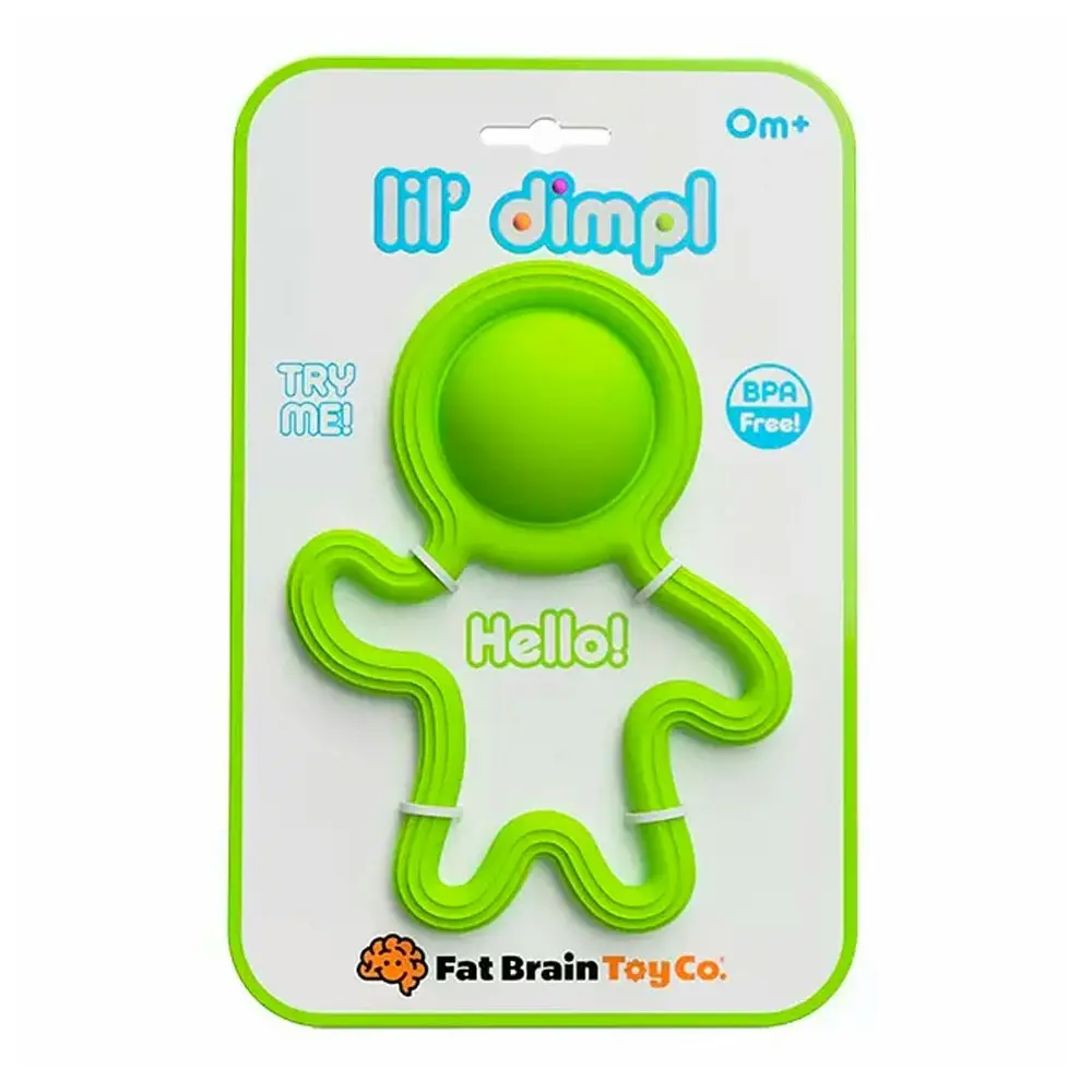 Fat Brain Toy Co. Lil Dimpl Kids Silicone Teether Toy Green 14cm BPA-Free 0m+