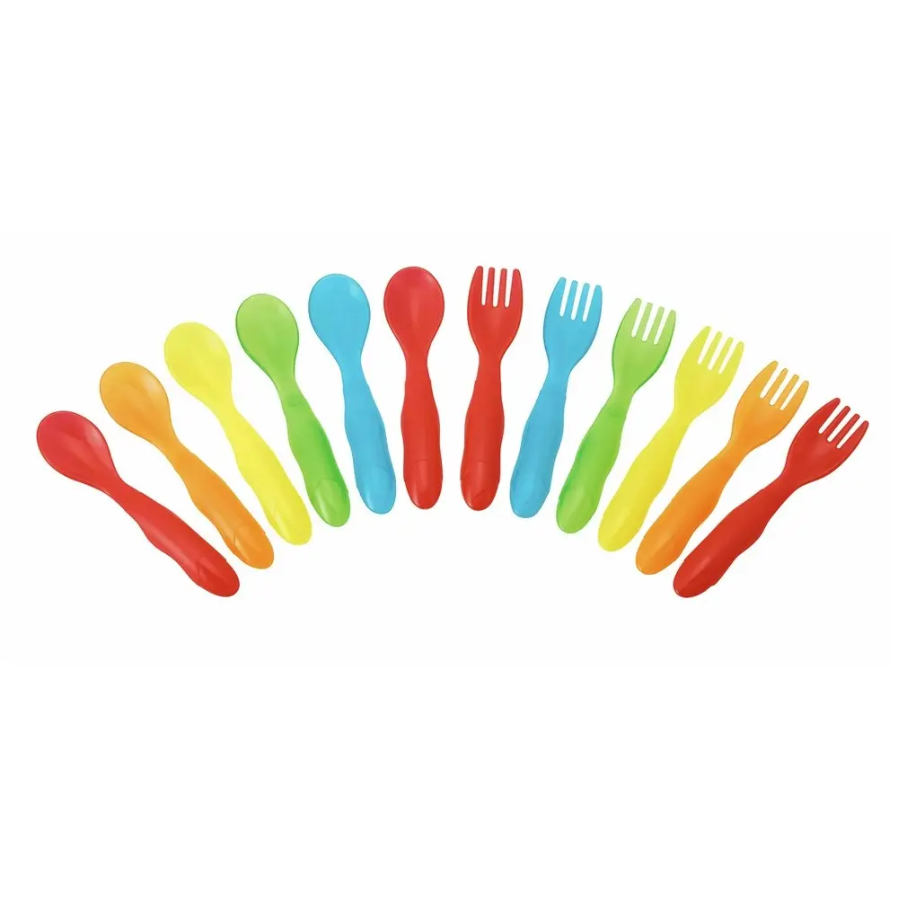 24pc The First years Take & Toss Flatware Forks & Spoon Kids/Toddler Set 9m+