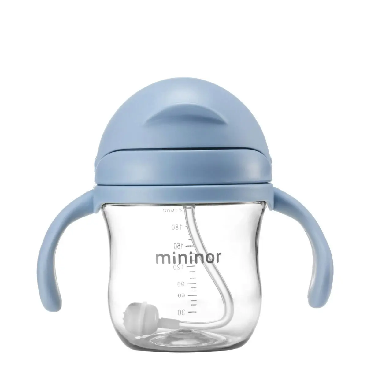 Mininor Baby/Infant 220ml Tritan Straw Bottle Water/Juice Cup Nordic Sky Blue