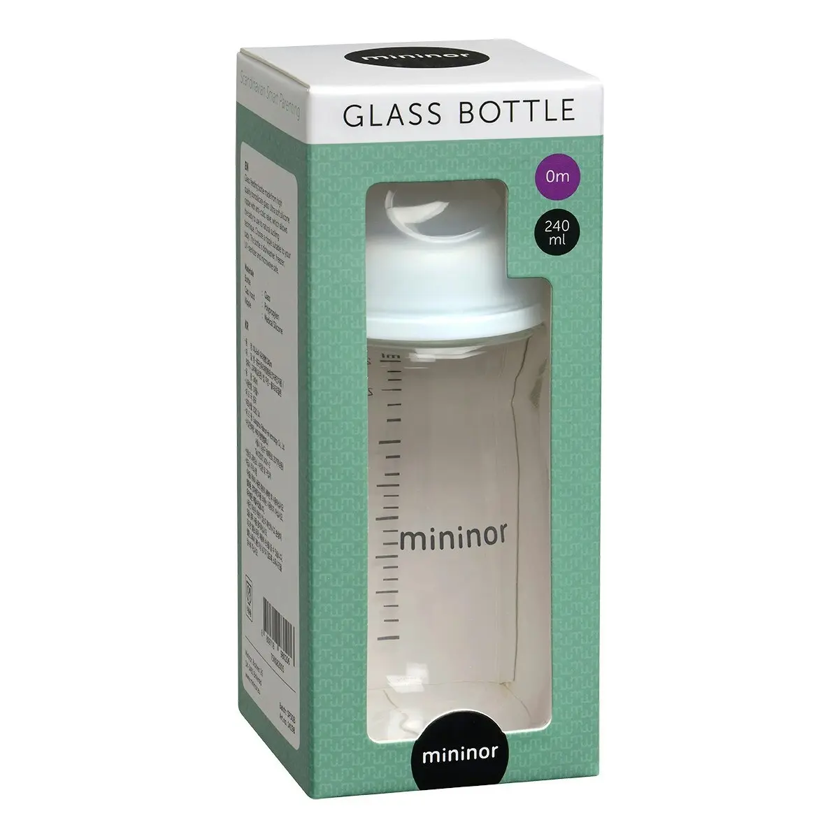 Mininor Baby/Infant 240ml Glass Feeding Bottle w/ Anti-Colic Silicone Teat 3m+