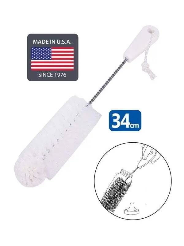 White Magic 34cm Soft Foam Tipped Washing Brush Cleaner For Baby Bottle White