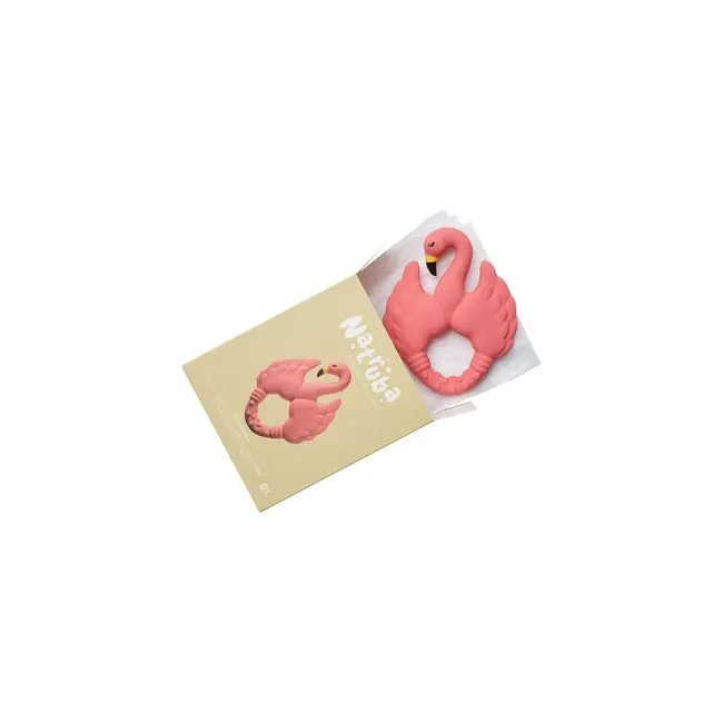 Natruba Flamingo 10.5cm Rubber Teether Sensory Teething Toy Baby/Infant 0m+ Pink