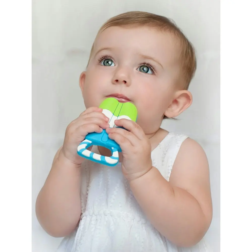 Silli Chews Green Popsicle Silicone Teether Baby/Infant Sensory Chew Toy 3m+