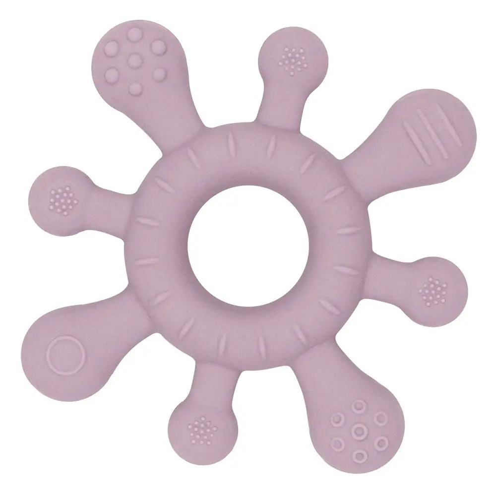 2x Playground Baby 12cm Silicone Splash Teether Teething Toy 4m+ Dusty Mauve