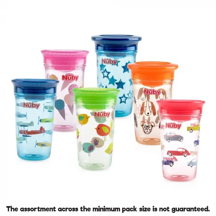 Nuby Baby/Kids Tritan 360 Wonder Cup 300ml Drinking Water Bottle 1y+ Assorted